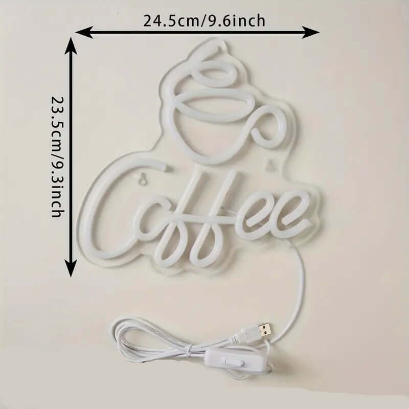 LED-neon-kaffeskilt - Vægdekoration til kaffeelskere