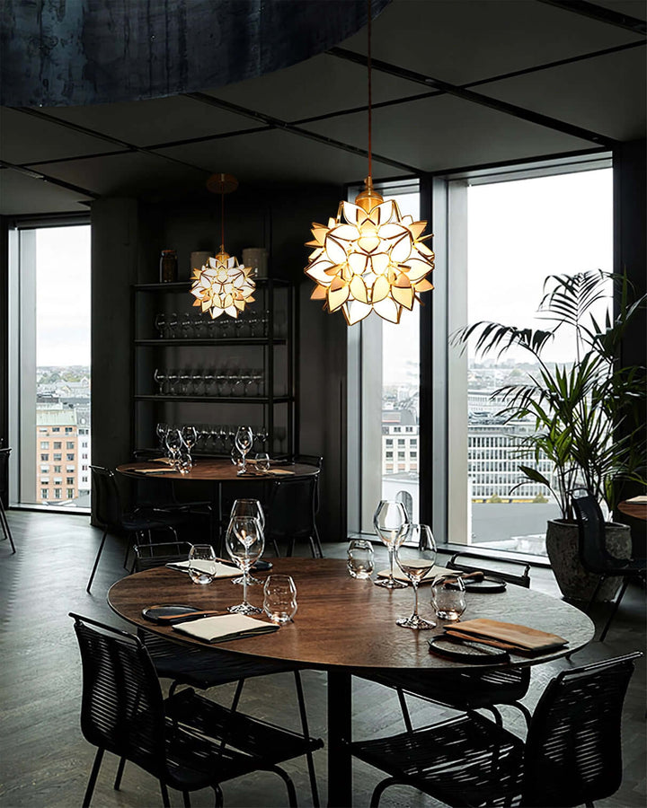 Håndlavet Kapiz Skal Loftslampe