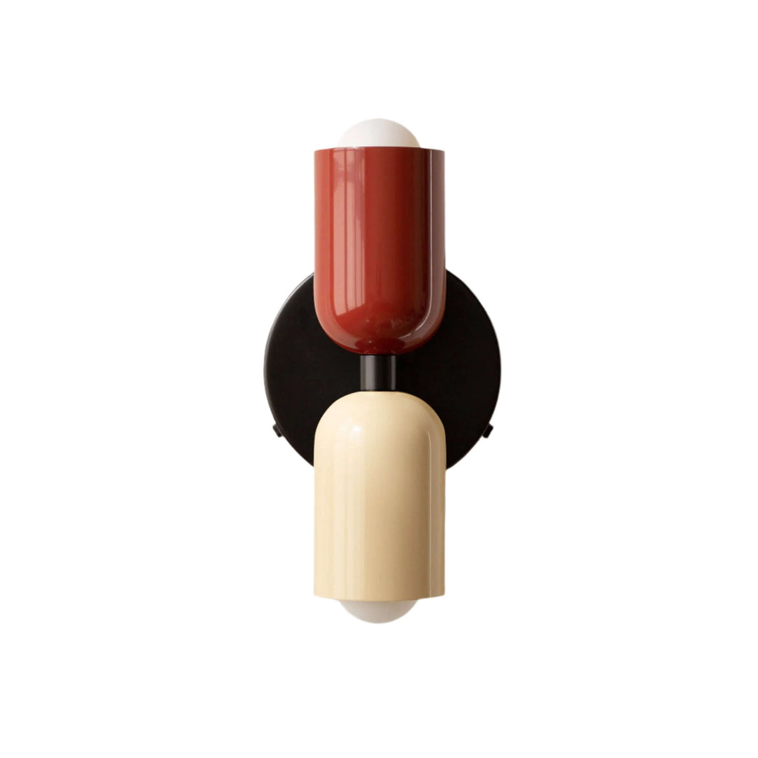 Vintage væglampe med dobbelt hoved i metal