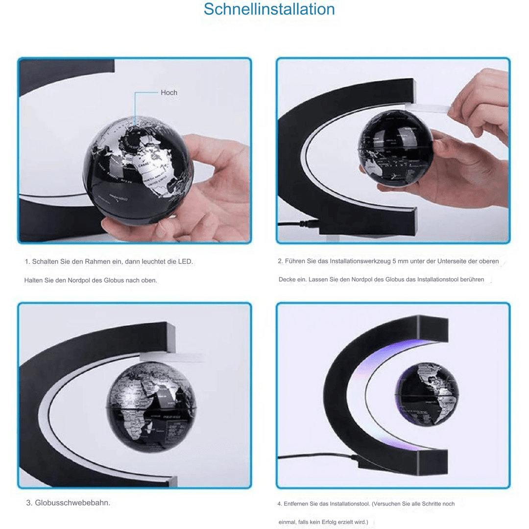 Svævende Globus med LED-lys