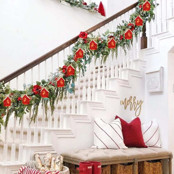 Hængende Træ-Julehuse med LED-Lys