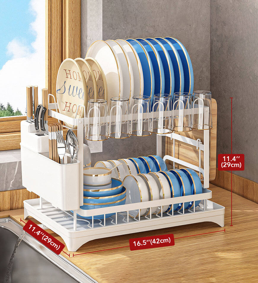 2-lags afløbsstativ i rustfrit stål til køkken