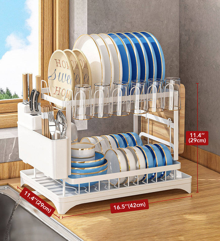 2-lags afløbsstativ i rustfrit stål til køkken