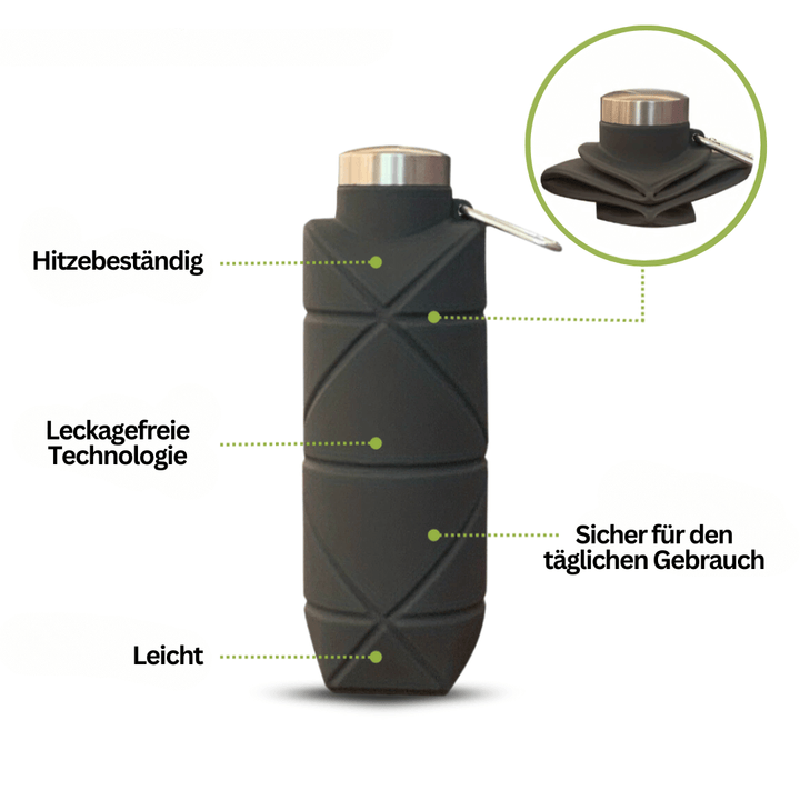 Sammenklappelig vandflaske 750ml - BPA-fri silikone