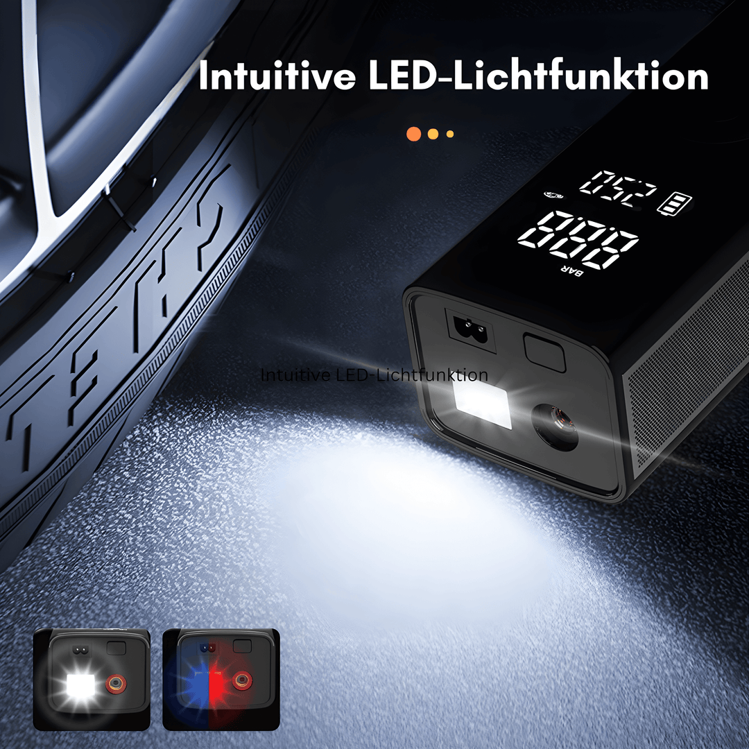 Bærbar Luftpumpe med Digital Display