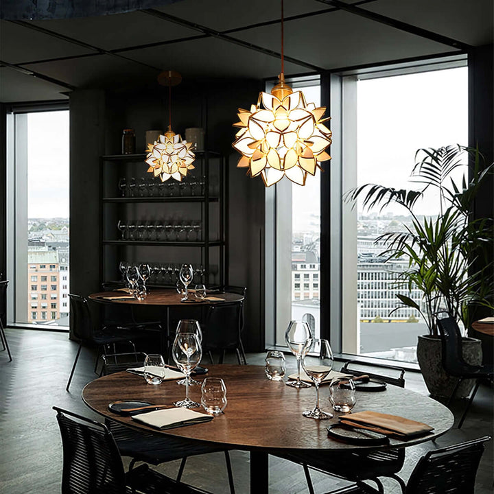 Håndlavet Kapiz Skal Loftslampe