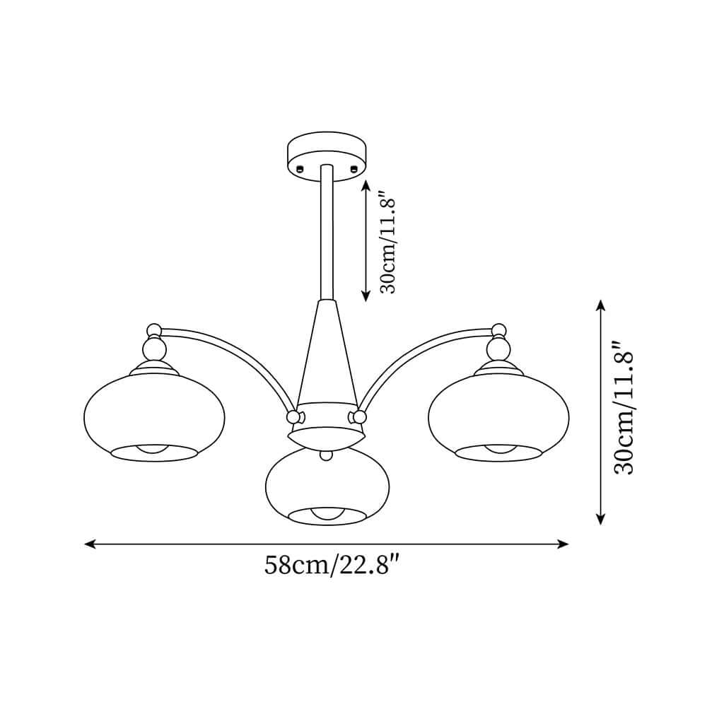 Elegant Retro Lysekrone i Træ og Messing