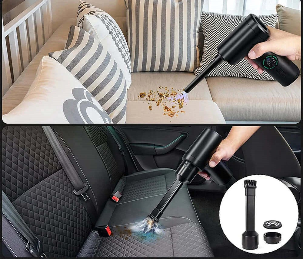 2-i-1 Genopladelig Luftrenser og Støvsuger med LED