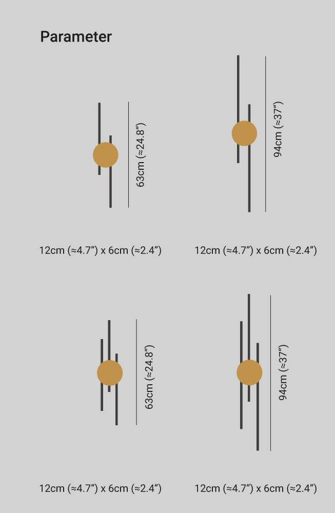Moderne industriel LED væglampe i sort og guld