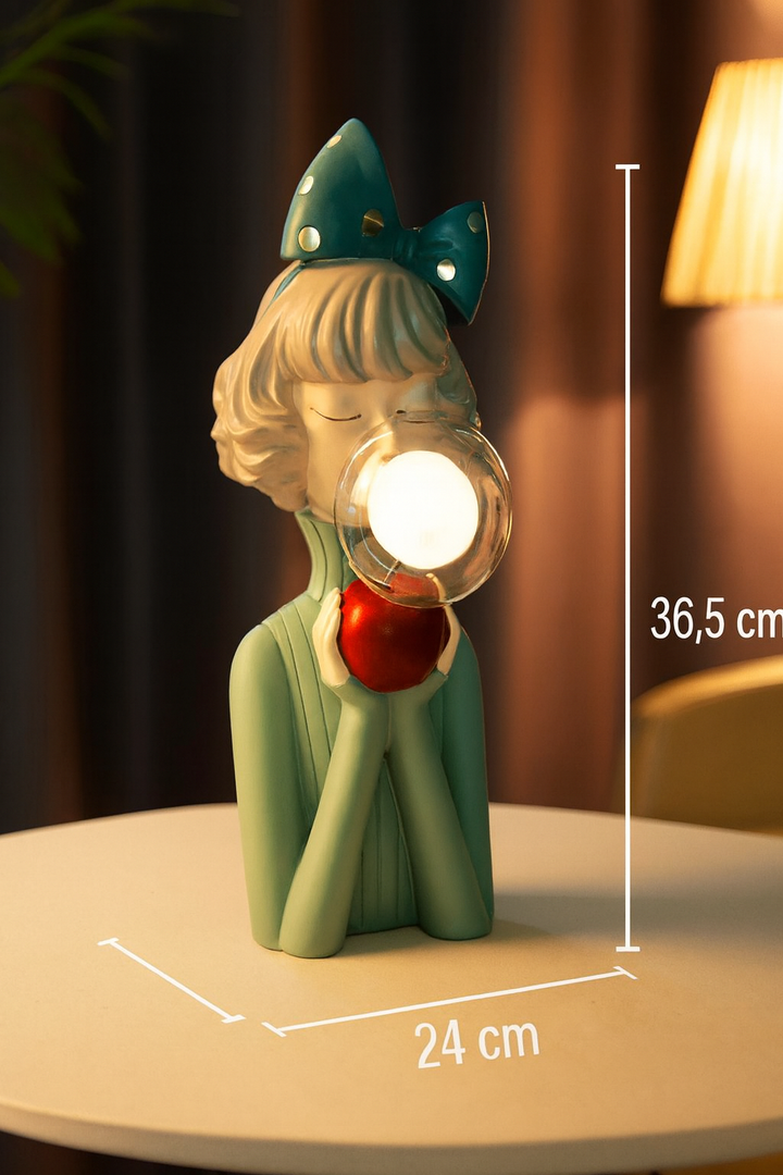 Dekorativ LED Bordlampe i Kunstharpiks