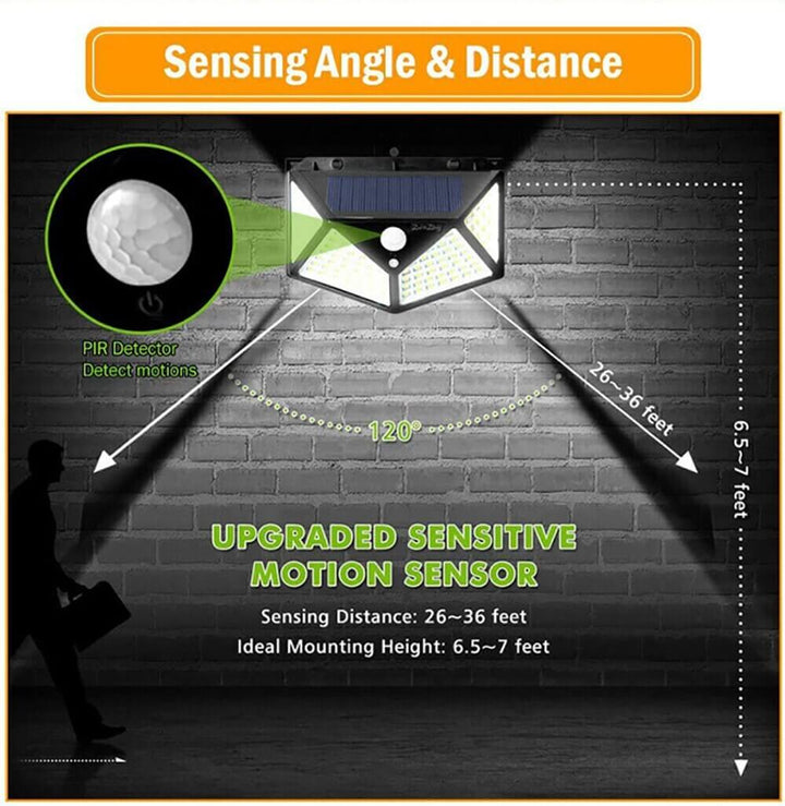 Solar havelampe med bevægelsessensor