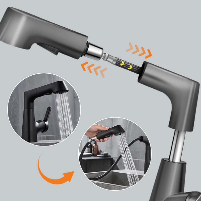 Badeværelsesarmatur med udtrækkelig sprayhoved