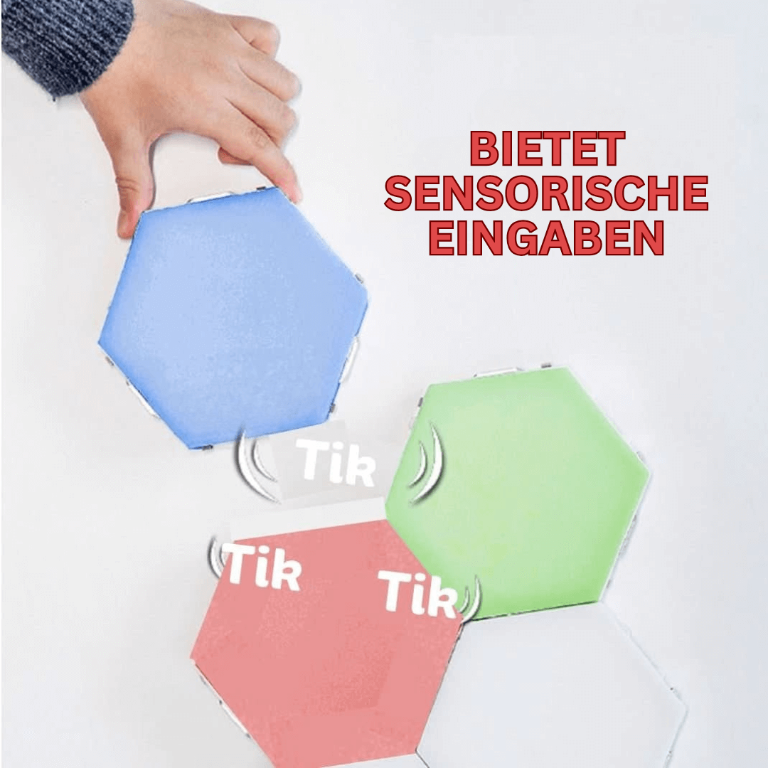 Interaktiv sekskantet LED vægbelysning