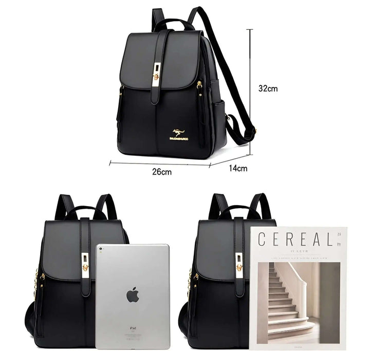 Elegant læderrygsæk til kvinder