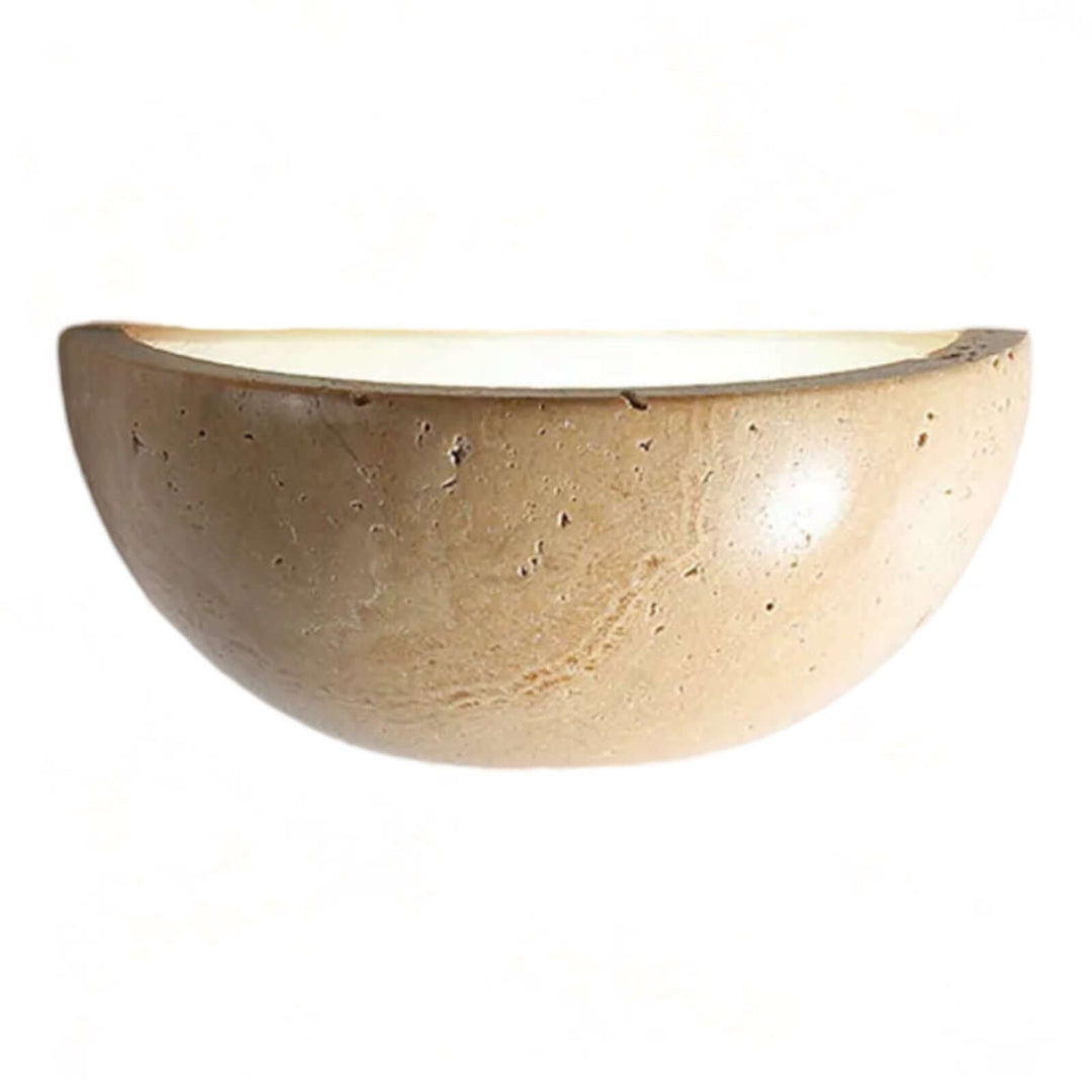 Halvrund LED-væglampe i Wabi-Sabi stil