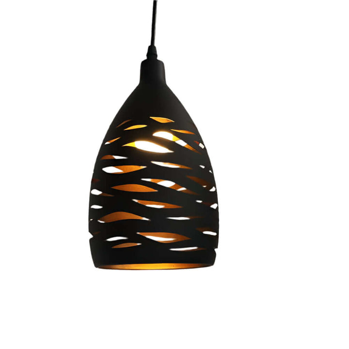 Hængelampe i metalsort mønster