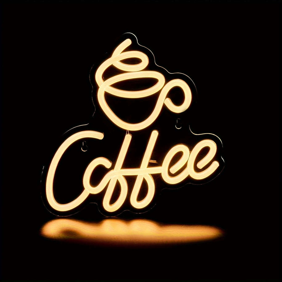 LED-neon-kaffeskilt - Vægdekoration til kaffeelskere