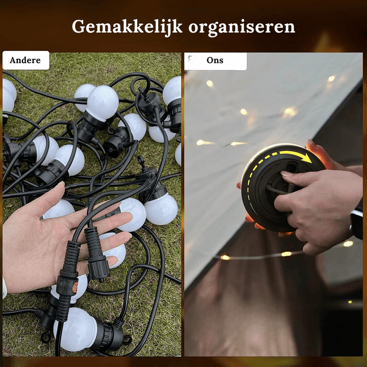 LED lyskæde 10m, vandtæt, USB, varmhvid