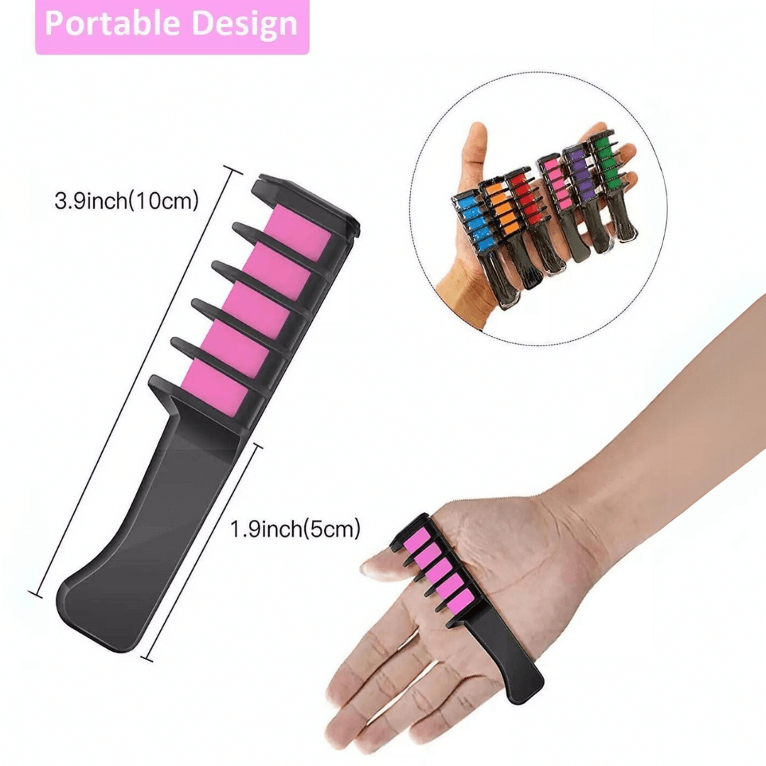 Vaskbar Hårkridtkam - Midlertidig Hårfarve