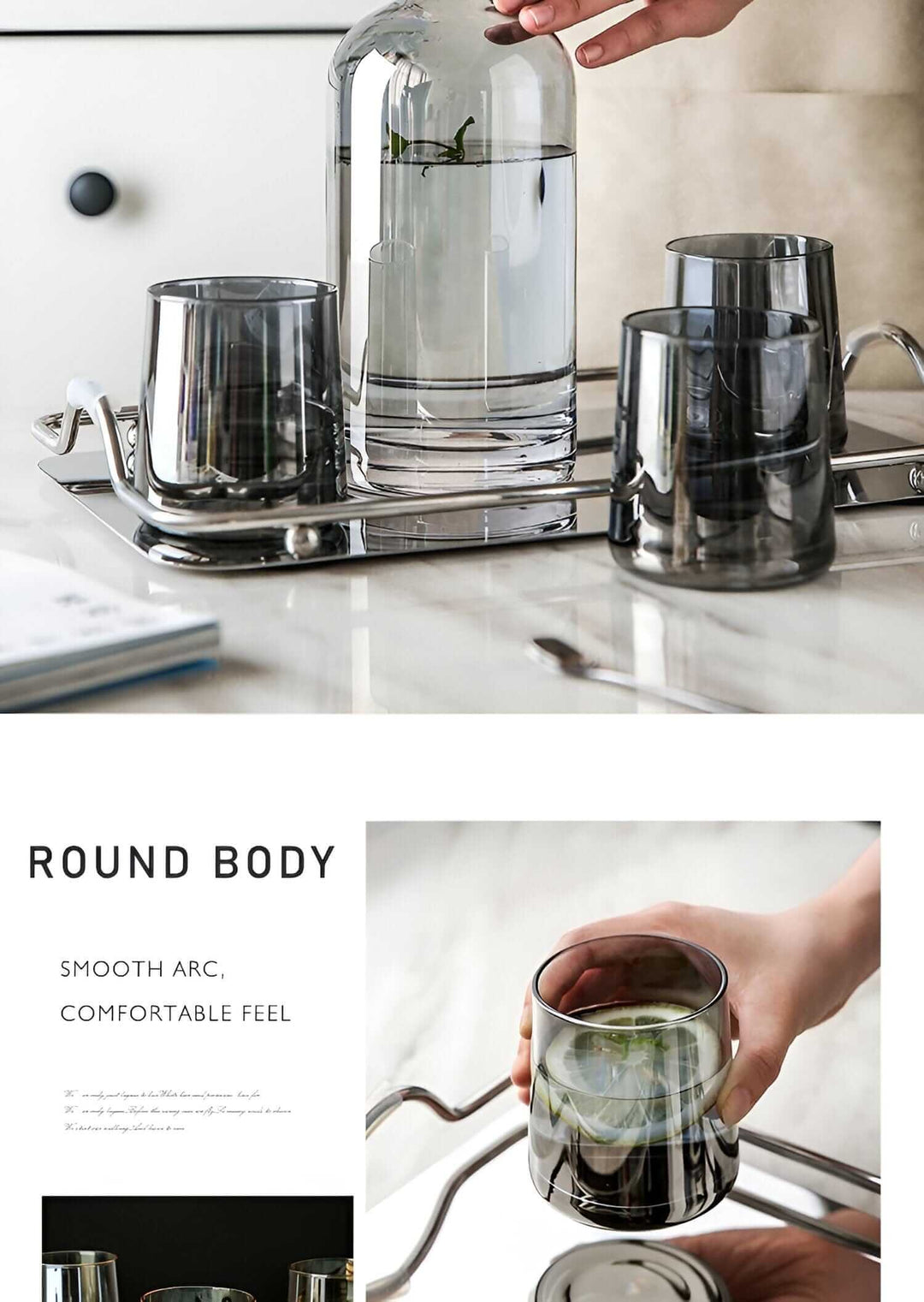 Elegant Glaskaraffel med trædæksel