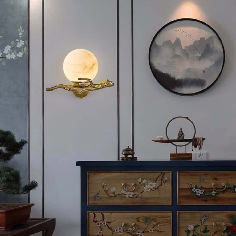 Moderne Marmor og Kobber LED Væglampe