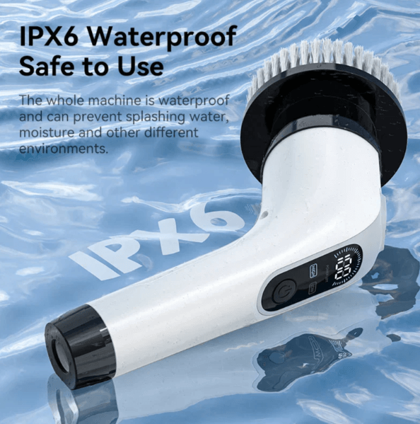 Trådløs rengøringsbørste med 7 tilbehør