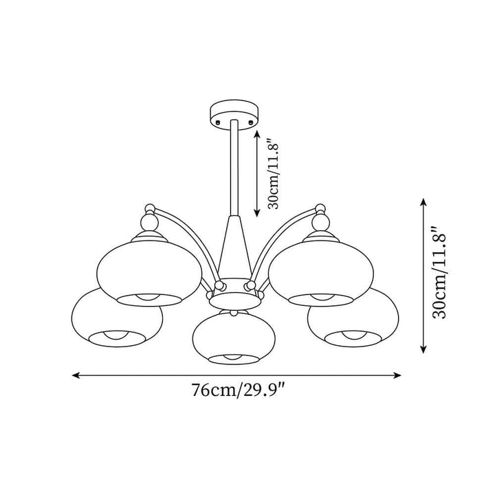 Elegant Retro Lysekrone i Træ og Messing