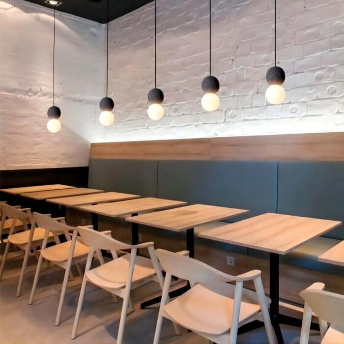 Hængelampe af Cement og Glas