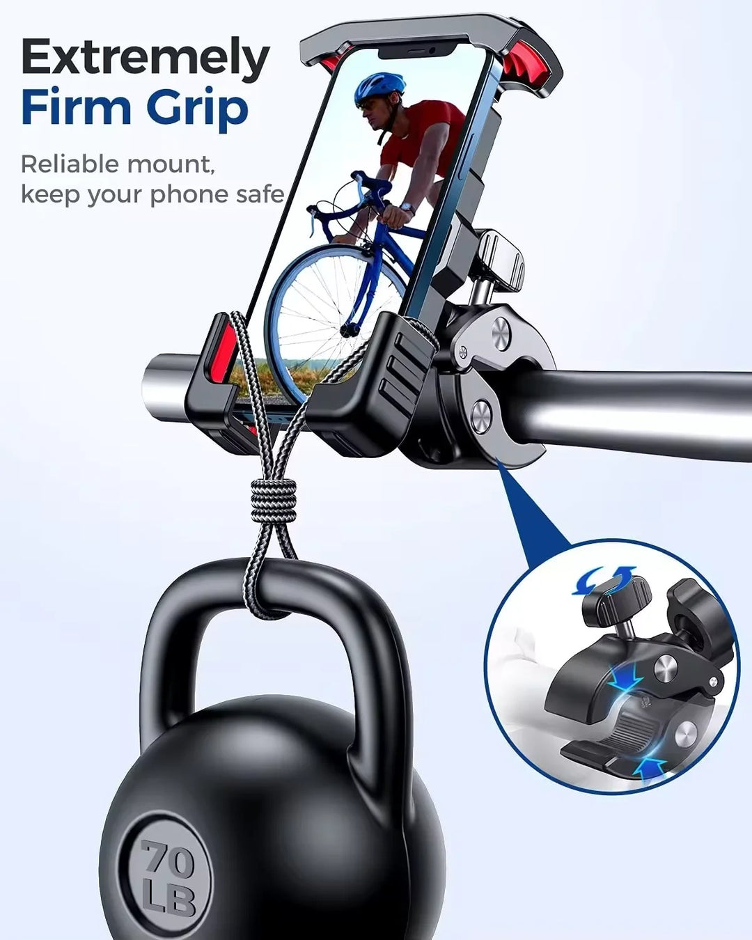 Robust Cykel Smartphoneholder med 360° Rotation