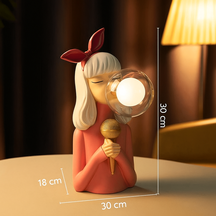 Dekorativ LED Bordlampe i Kunstharpiks