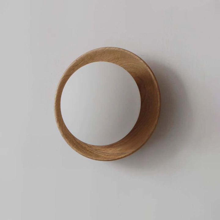 Minimalistisk Væglampe Hvid Naturtræ