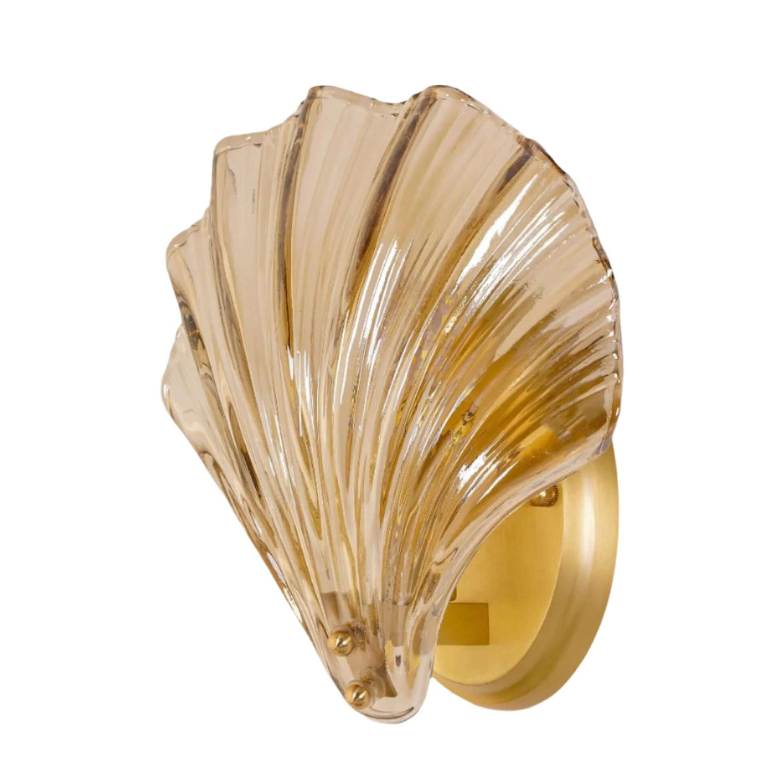 Musling Væglampe i Messing & Glas