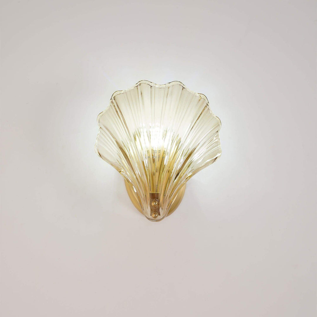 Musling Væglampe i Messing & Glas