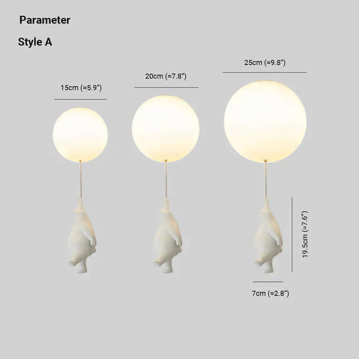 Børn Væglampe med Bjørn og Ballon