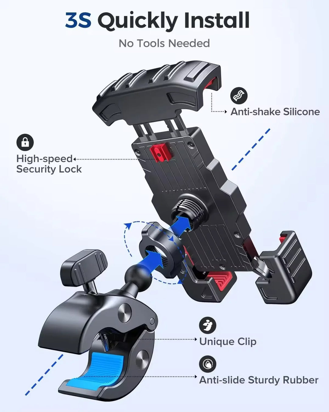 Robust Cykel Smartphoneholder med 360° Rotation
