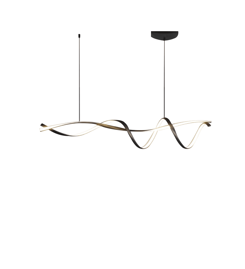 Moderne LED-lysekrone - Sort