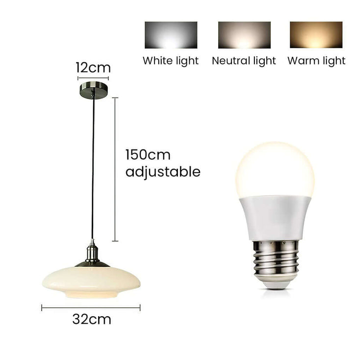 Moderne Hvid Glas Pendel Lampe