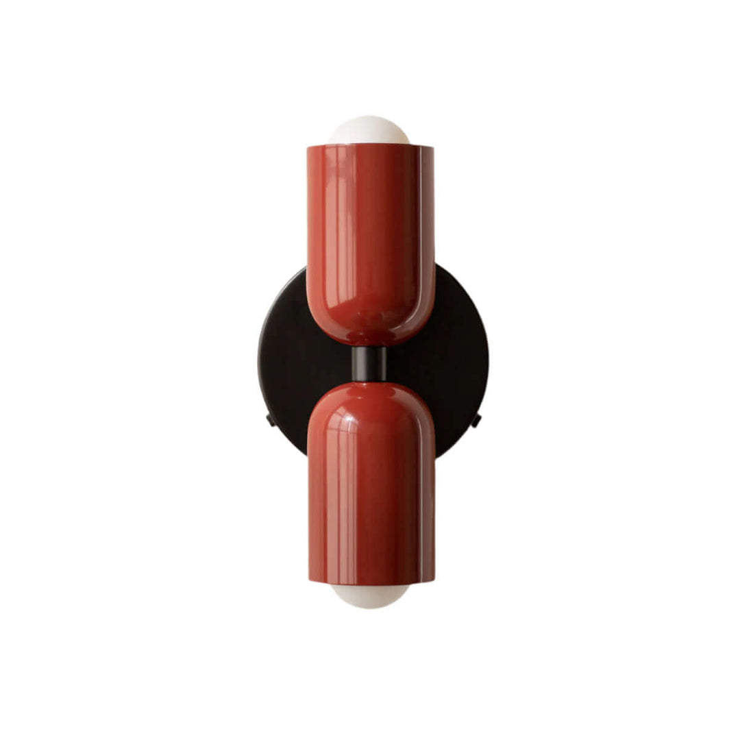 Vintage væglampe med dobbelt hoved i metal