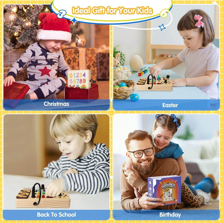 Montessori Læringstavle med LED Lys til Småbørn