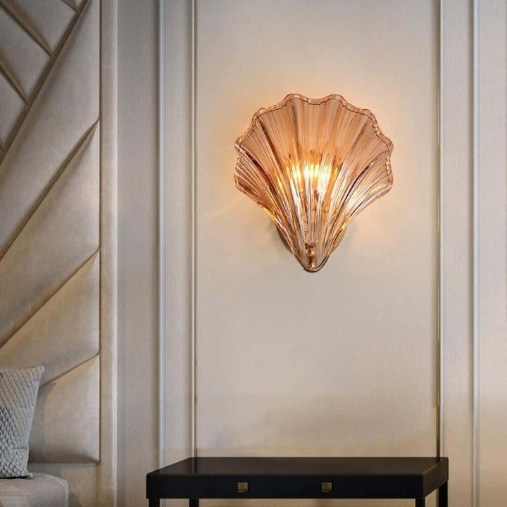 Musling Væglampe i Messing & Glas