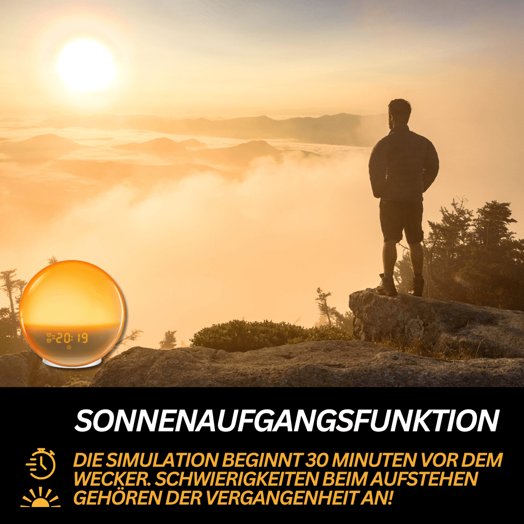 Lyst vækkeur med radio & naturlyde - GlowRise