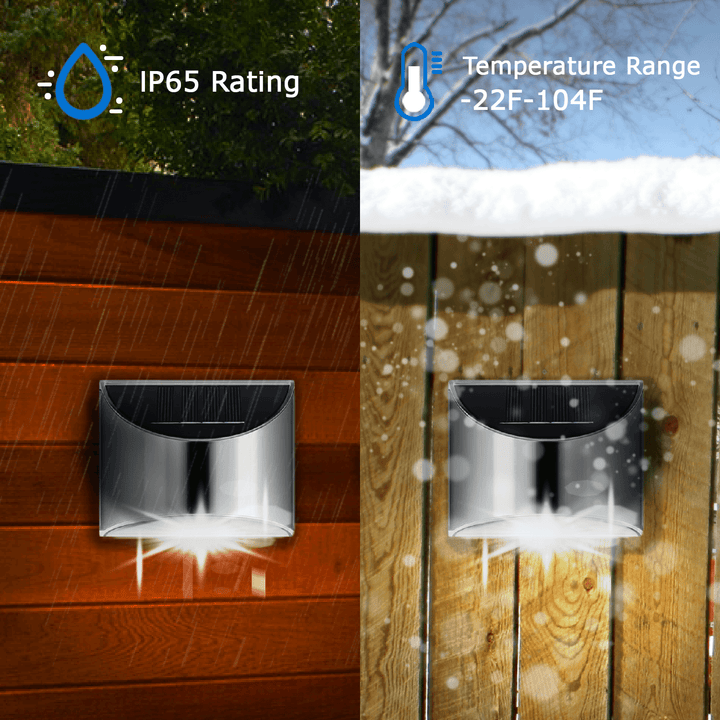 LED Solar Udendørs Væglampe i Rustfrit Stål