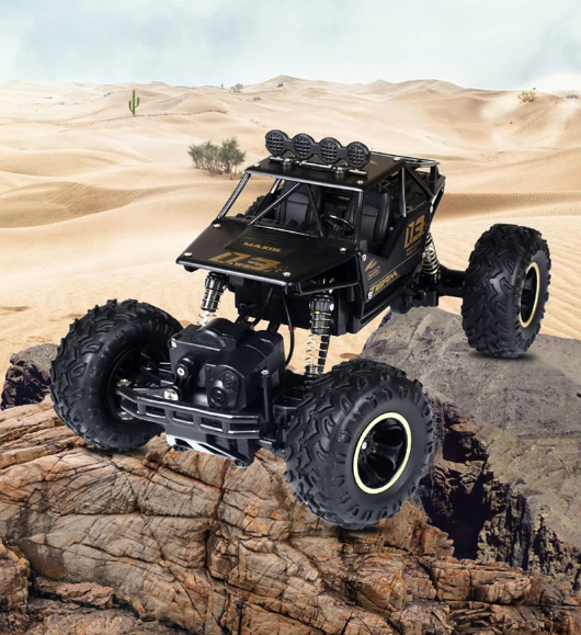 BeastTrek X4 RC monstertruck med robust design, 4x4-drev og store gummidæk til offroad-eventyr.