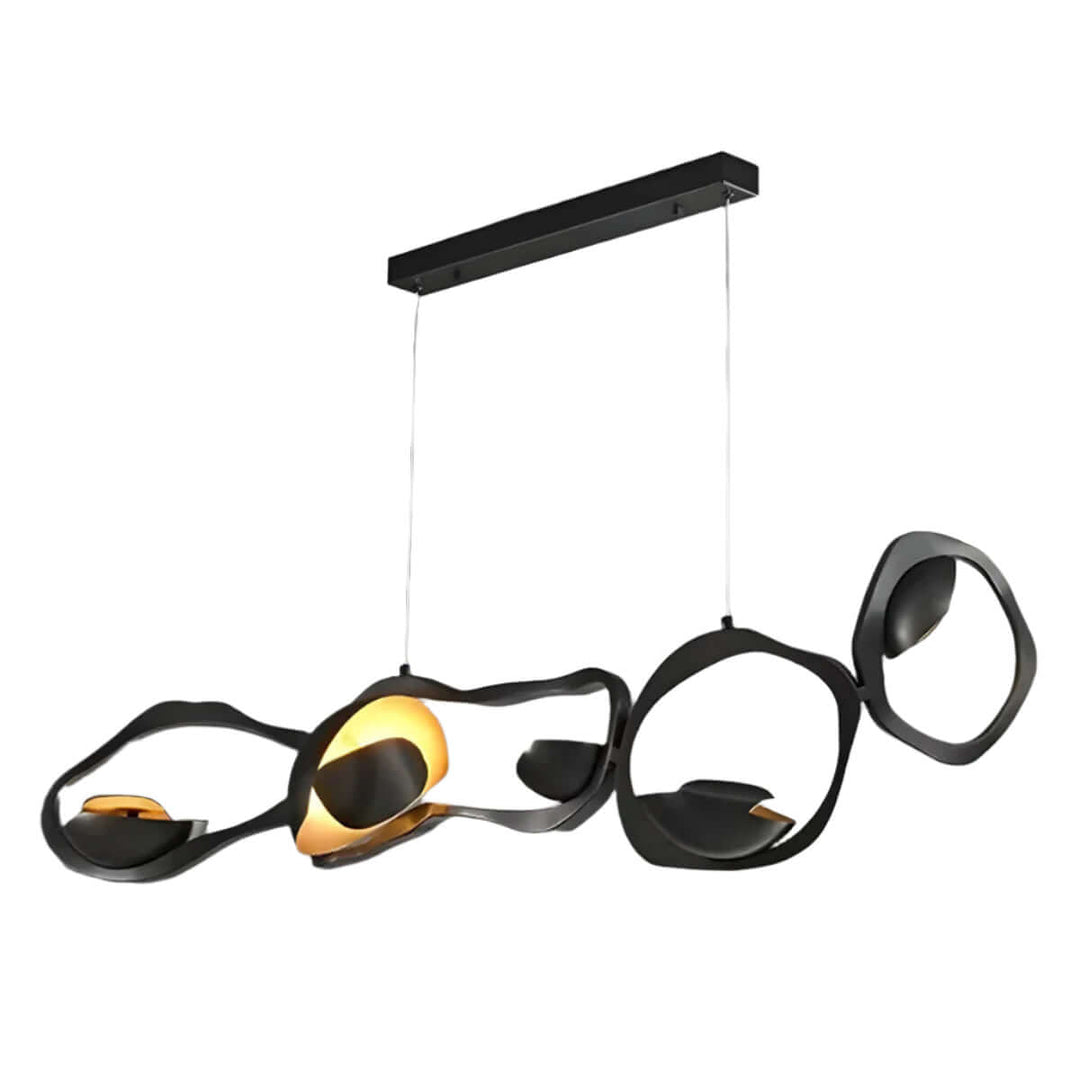 Moderne LED-pendellampe i metaldesign, set fra siden