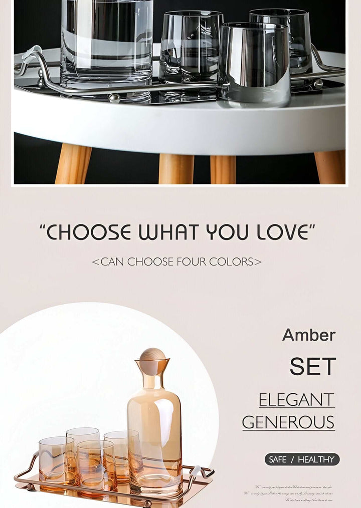 Elegant Glaskaraffel med trædæksel