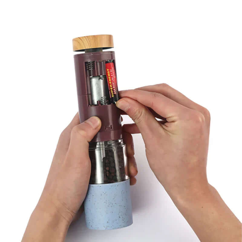 Elektrisk krydderikværn med LED-lys