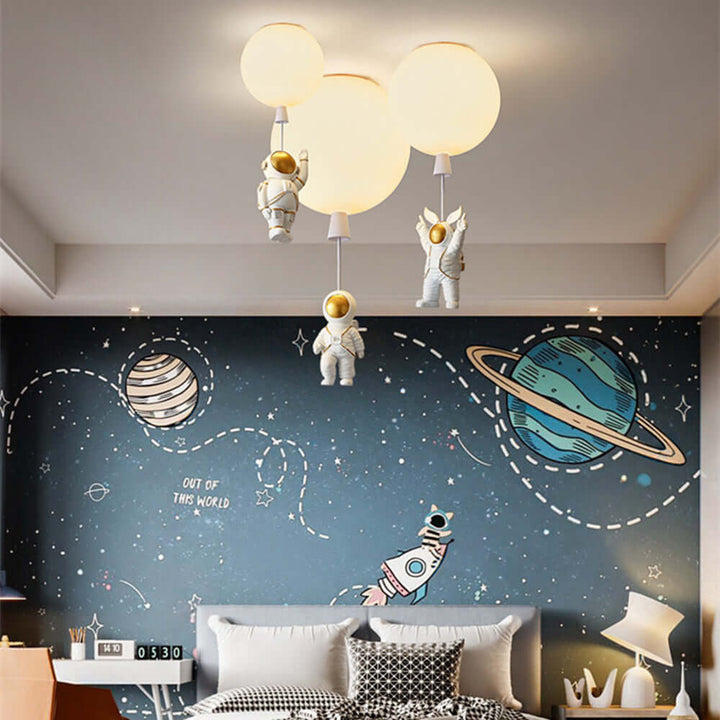 Moderne LED "Måne & Astronaut" Loftslampe