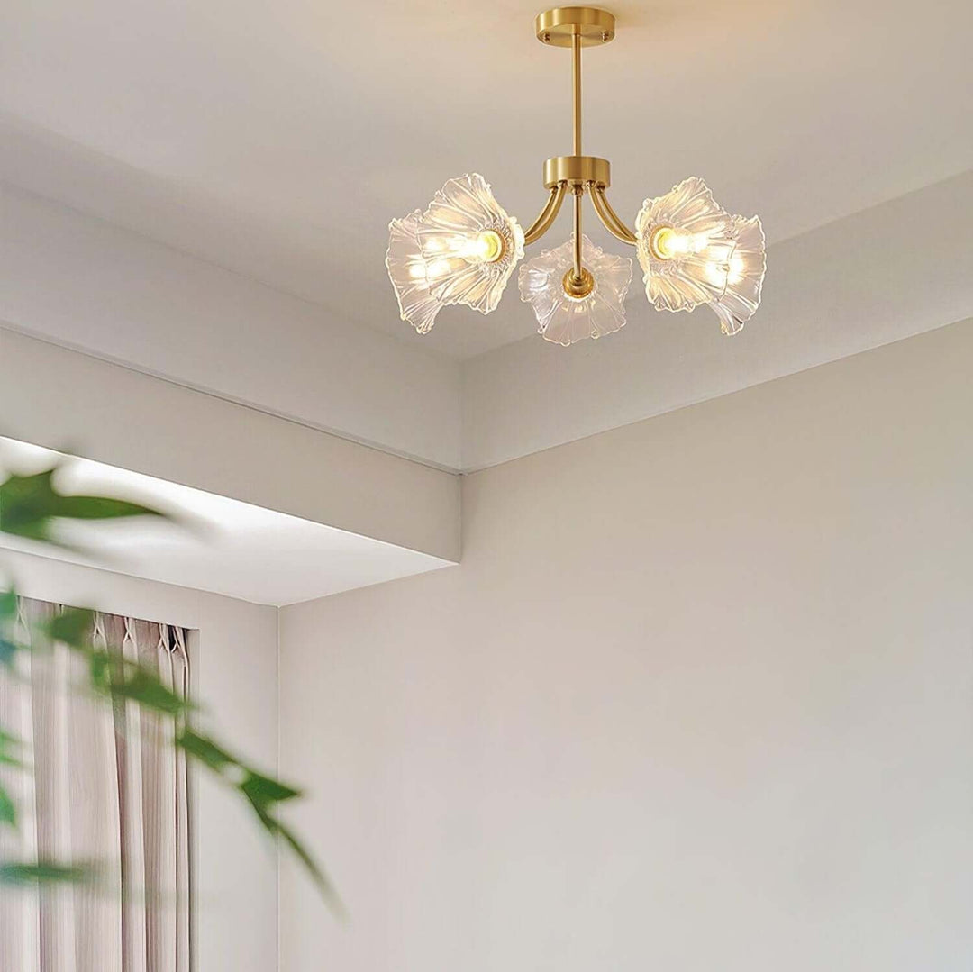 Elegant og Moderne Blomsterglas Lysekrone