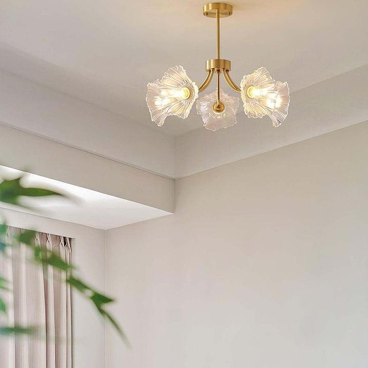 Elegant og Moderne Blomsterglas Lysekrone