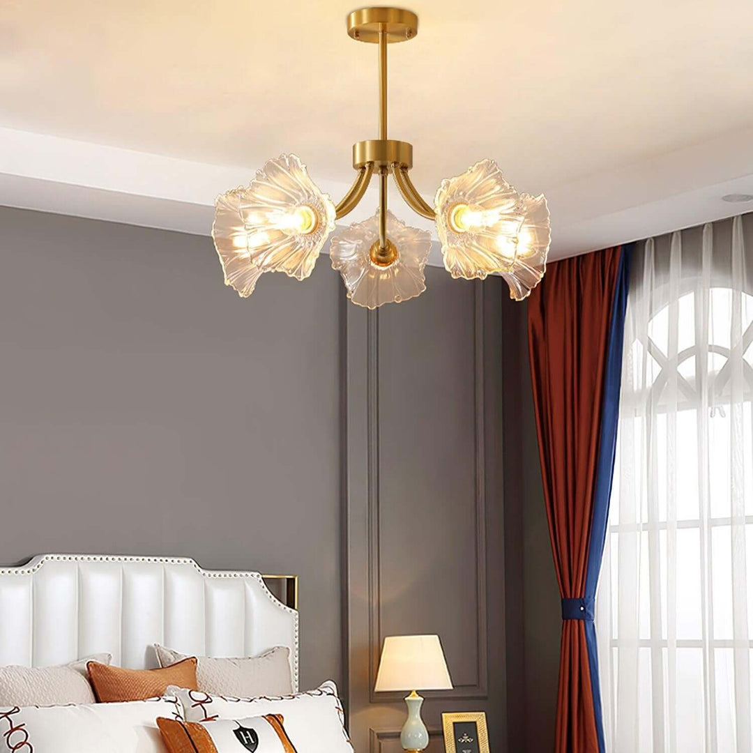 Elegant og Moderne Blomsterglas Lysekrone